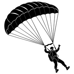 paraglider silhouette on black