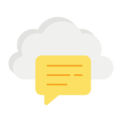 Cloud and Cloud Computing or Cloud Services Flat Icon and Illustration Pack