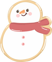 cute snowman cookie vector illustration svg file for decoration