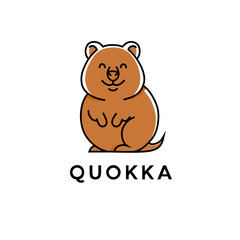 Happy Quokka Mascot Logo – Cute Australian Animal Vector Illustration
