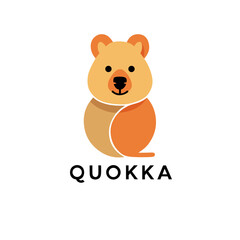 Minimalist Quokka Logo – Cute Australian Animal Flat Vector Design
