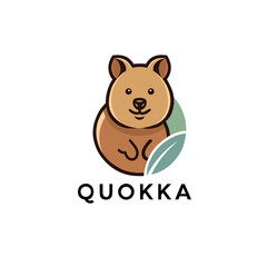 Cute Quokka Mascot Logo with Leaf – Friendly Animal Vector Design