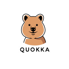 Smiling Quokka Mascot Logo – Cute Australian Animal Illustration
