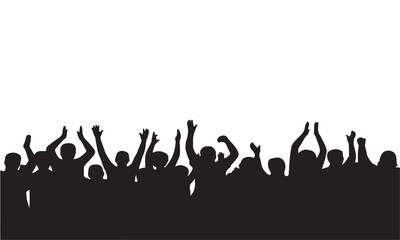 Protesters silhouette vector design, enraged crowd of people protesting illustration for graphics use.