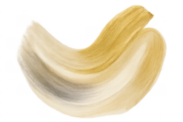 Blonde hair extension swatch on transparent background