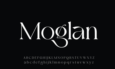 MoglanDemo vector font alphabet with numbers