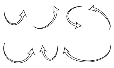 Circle arrow icon set illustration, refresh, reload, set of circle arrows rotating.