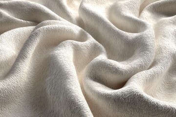 Close up of soft cream colored suede fabric with luxurious texture
