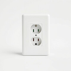 White electrical outlet on plain background  