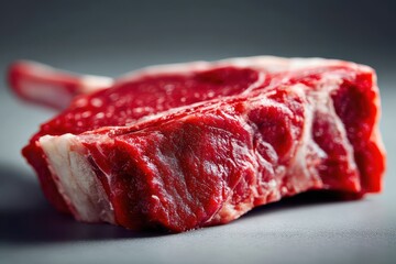 Raw Lamb Chop with Fine Marbling Exhibiting Red Color