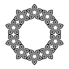 Ornamental floral frame design in black. Vector illustration.