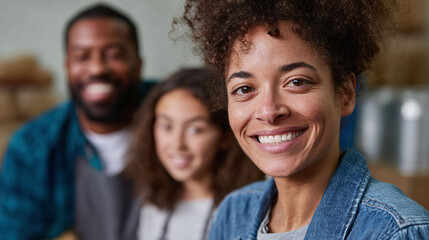 Portrait of a joyful family, filled with love  happiness. Perfect for representing family values, community, small business, or shared goals and dreams.