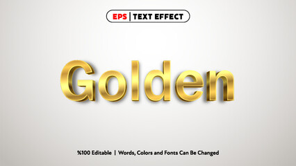 Golden text effect with shiny metallic style and editable vector design for graphic projects and creative use