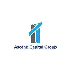 Ascend Capital Group logo features an upward arrow integrated with a bar shape, symbolizing growth, success, and financial progress in modern business.