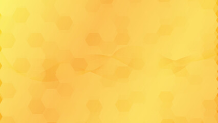 Abstract Yellow Hexagon Pattern with Subtle Wave Overlay