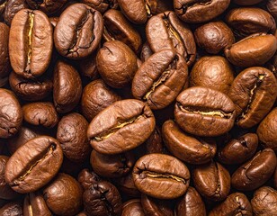 Roasted Coffee Beans Close Up Texture Brown
