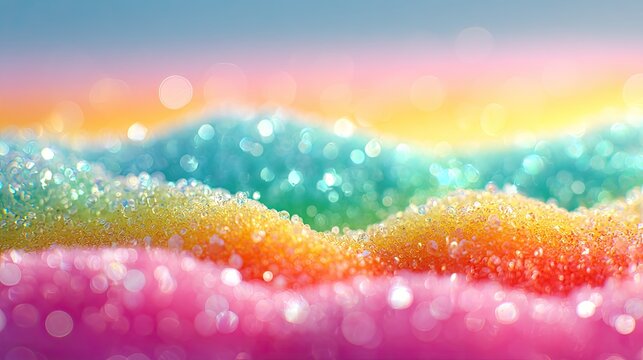 Rainbow glitter landscape.  Soft focus, pastel colors - Powered by Adobe