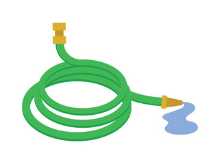 Coiled Garden Water Hose Illustration
