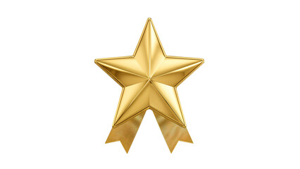 Fototapeta premium gold star isolated on transparent background Generative Ai.