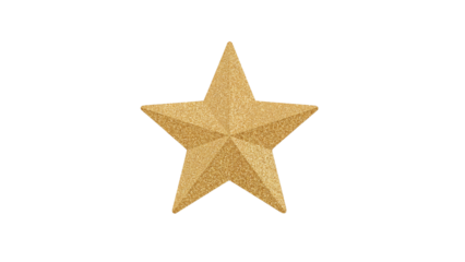 gold star isolated on transparent background Generative Ai.