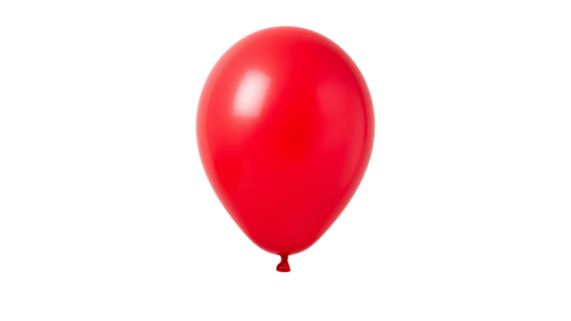 Red balloon isolated on transparent background Generative Ai.