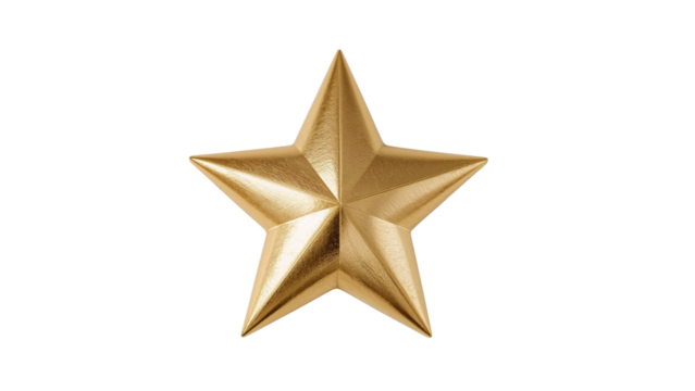 gold star isolated on transparent background Generative Ai.