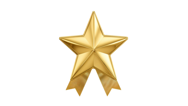 gold star isolated on transparent background Generative Ai. - Powered by Adobe
