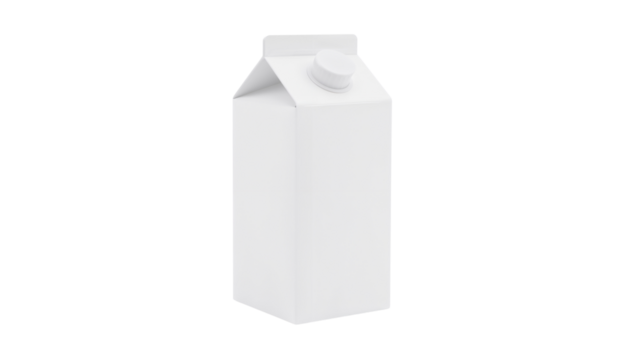 milk carton isolated on transparent background Generative Ai.

