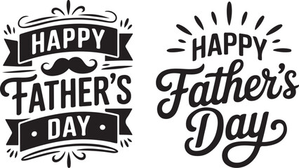 Happy father's day text illustrations