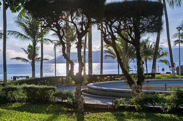 Early morning on the Central City Beach of Nha Trang city
