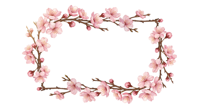Beautiful Pink Cherry Blossom Branch Frame.