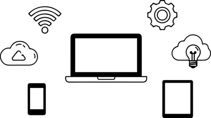 Modern technology devices showcasing seamless connectivity, perfect for digital solutions and innovative designs, ideal for business and personal use cases