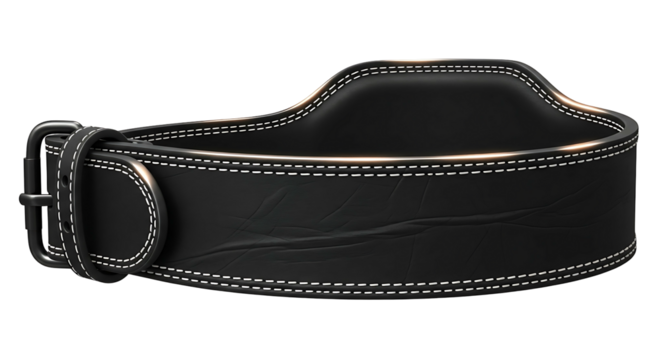 Black Weightlifting Belt for Gym and Fitness Training.