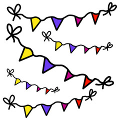 Hand-Drawn Colorful Party Bunting Garland Illustration
