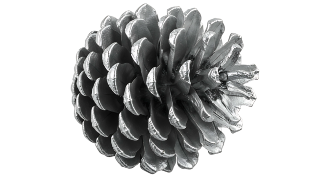 Closeup Macro Shot of a Pine Cone on a White Background.
