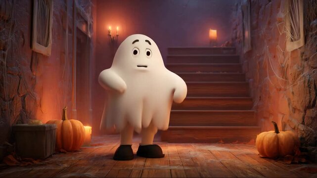 halloween cartoon ghost character. Halloween