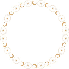 Witchcraft frame. Vector celestial prediction eye template for your text. Eye of Providence