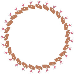 Heart lgbt empty frame. Heart, love, romance or valentine's day heart. Artistic lgbtq red heart love