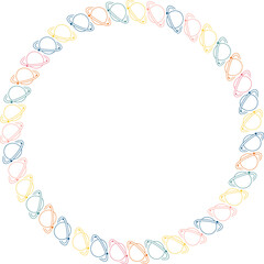 Saturn round frame. Hand drawn outer space template with empty space for your text. Astrology design