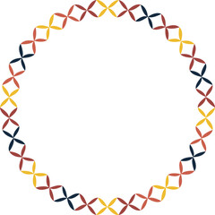 Vector colorful round frame for text. Modern Art graphic template. Geometric empty frame