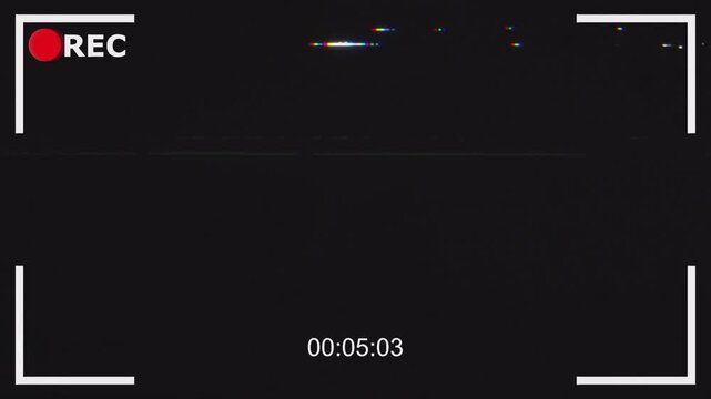 Retro vcr recording screen with heavy vhs noise, scan lines, and camera settings. For creating authentic 80s or 90s found footage look