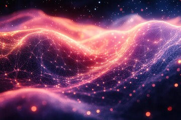 Obraz premium Cosmic Tapestry: A mesmerizing display of cosmic artistry, where celestial energies intertwine in a symphony of light and color, creating a breathtaking vision of the universe.