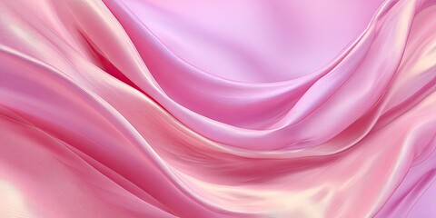 Obraz premium Flowing pink silk fabric, delicate and smooth with soft highlights, wavy folds
