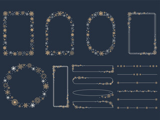 winter snowflake frame. design element for christmas