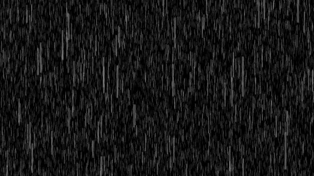 Rain on black background. Isolated rain ring on black and green screen