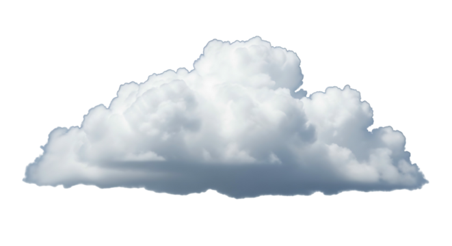 Fluffy White Cloud Floating in a Clear Blue Sky.