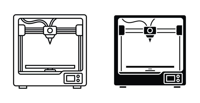 3D printer icon graphic design. Vector icon illustrations