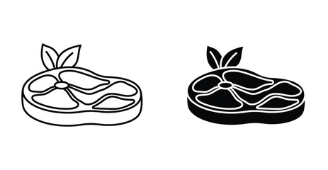 Obraz premium Artificial vegan meat icon graphic design. Vector icon illustrations