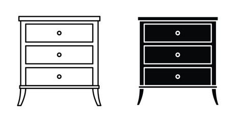 Bedside table icon graphic design. Vector icon illustrations