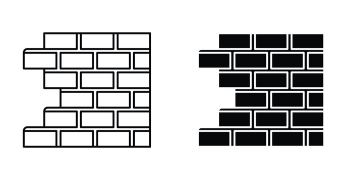 Brick wall icon graphic design. Vector icon illustrations